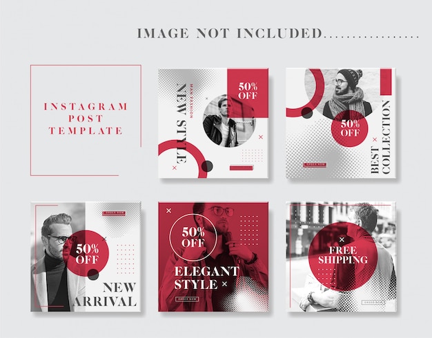 Collection de modèles de publications Instagram de mode homme minimaliste