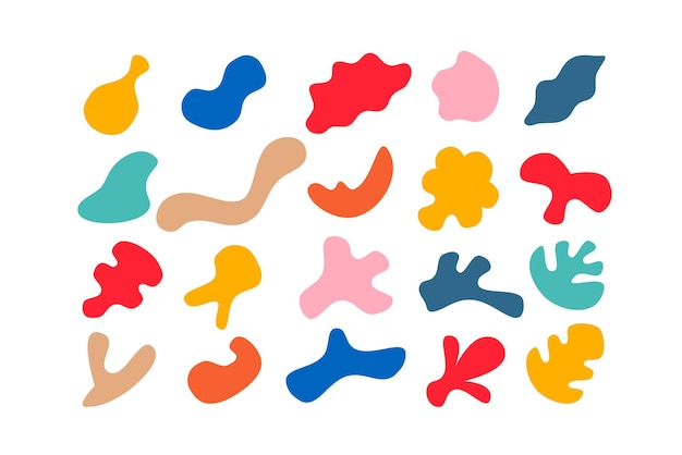 Collection modifiable de formes vectorielles abstraites dans un style plat prête à être utilisée comme kit de conception graphique DIY