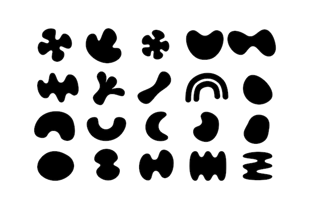 Collection modifiable de formes vectorielles abstraites dans un style solide prête à être utilisée comme kit de conception graphique DIY