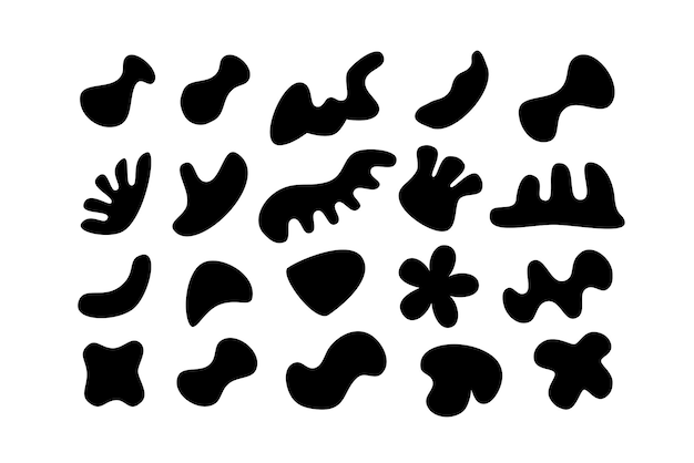 Collection modifiable de formes vectorielles abstraites dans un style solide prête à être utilisée comme kit de conception graphique DIY