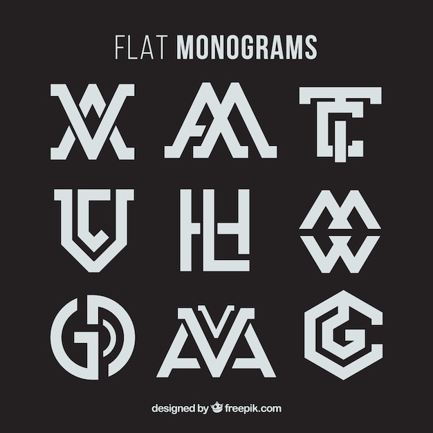 Collection De Monogramme Abstrait