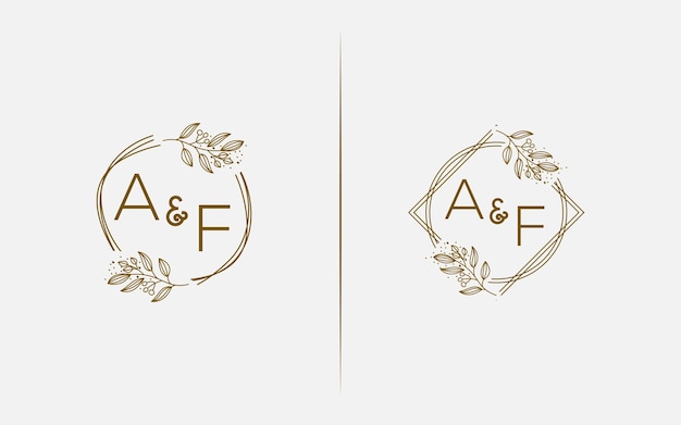 Collection de monogrammes de mariage AF