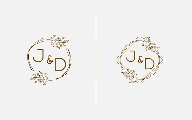 Vecteur collection de monogrammes de mariage jd