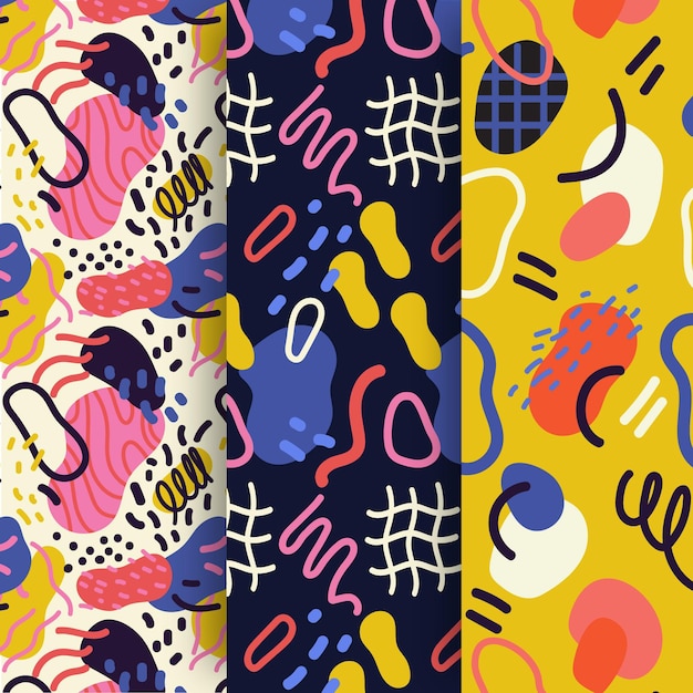 Collection de motifs abstraits dessinés à la main