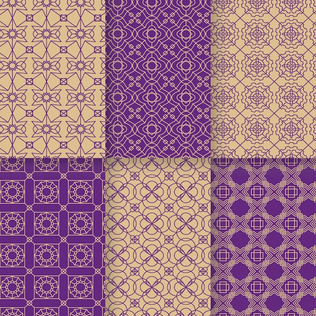 Collection De Motifs Arabes Linéaires