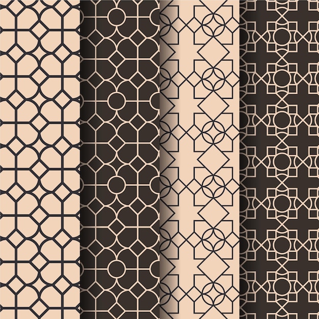 Collection De Motifs Arabes Linéaires