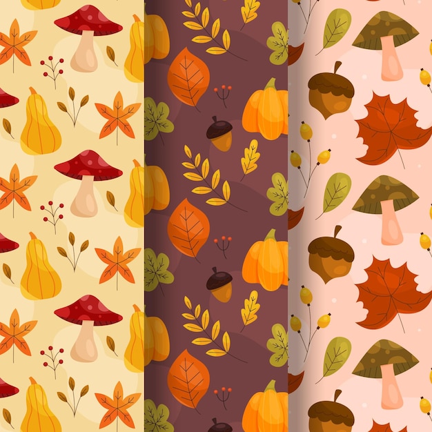 Collection De Motifs D'automne