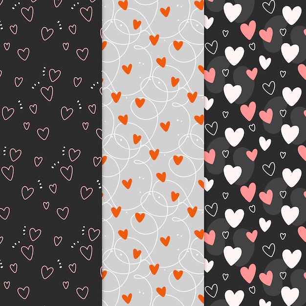 Collection De Motifs Coeur Dessinés à La Main