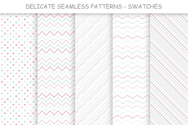 Collection de motifs délicats sans couture Couleurs douces