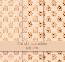 Collection de motifs dessinés à la main de biscuits de maison de noël avec différents styles. modèle pour les cadeaux.