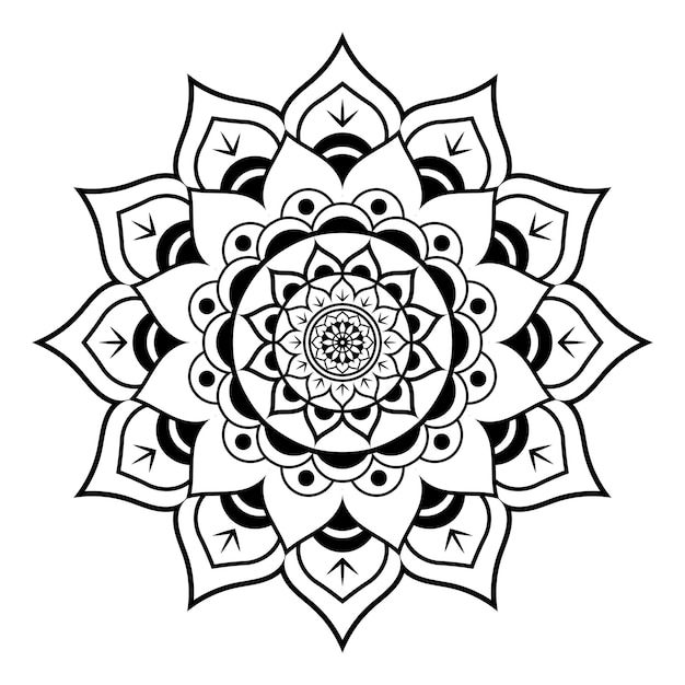 Collection De Motifs De Mandala Décoratifs Dessinés à La Main Avec Fond Blanc