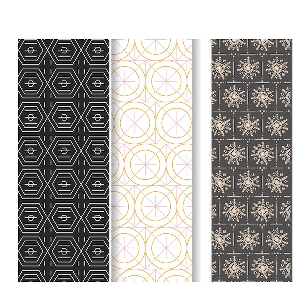 Collection de motifs de mosaïques géométriques sans couture colorés et brillants, textures de carreaux sans fin décoratives