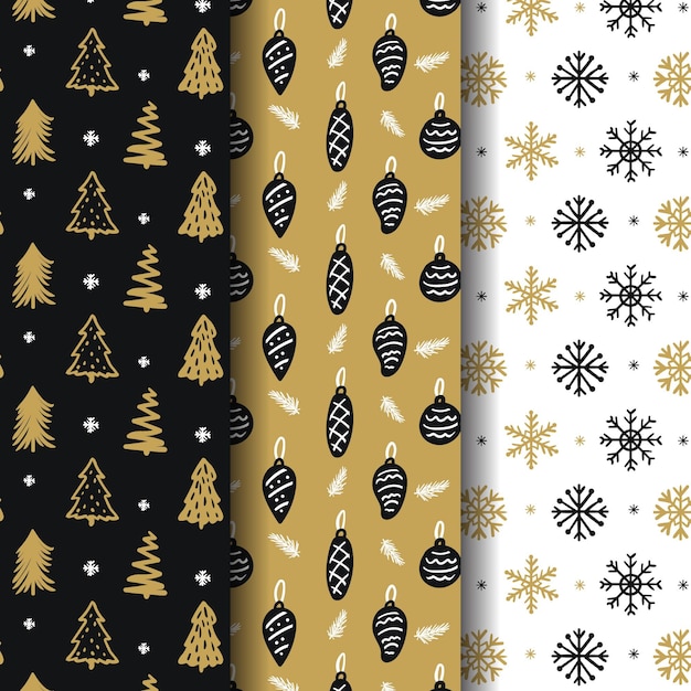 Collection De Motifs De Noël Dorés