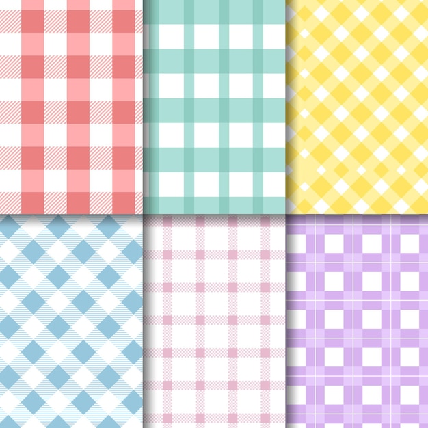 Collection de motifs vichy pastel