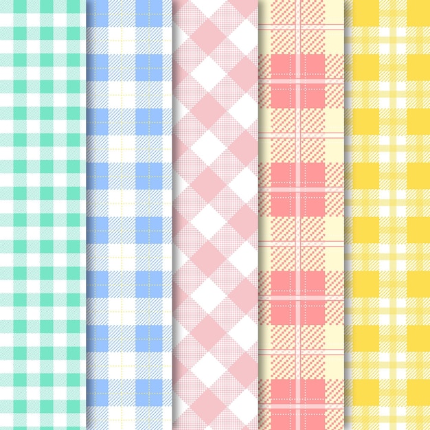 Collection de motifs vichy pastel