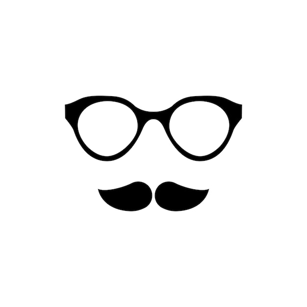 Collection de moustaches et lunettes originales aux motifs plats