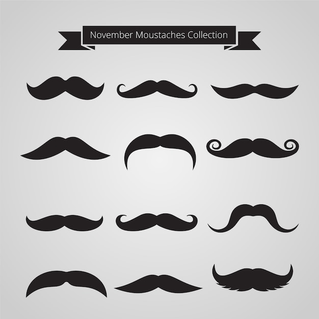 Vecteur collection des moustaches de movember