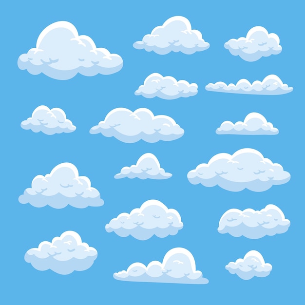 Collection de nuages dessinés à la main