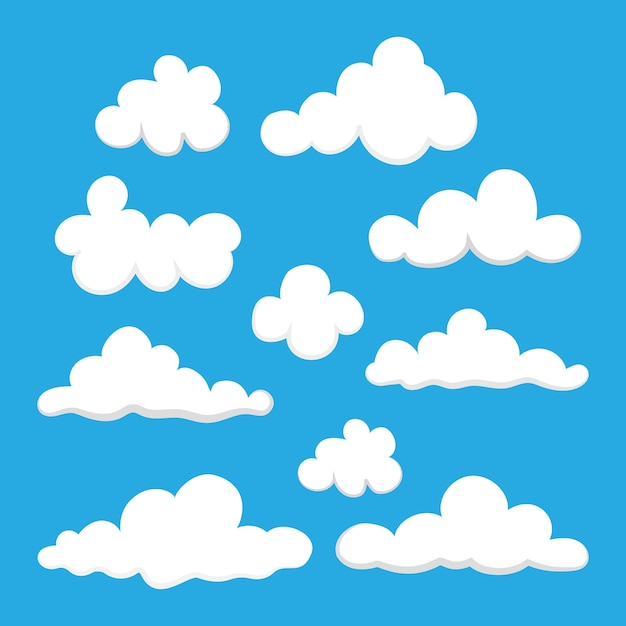 Collection de nuages de dessins animés