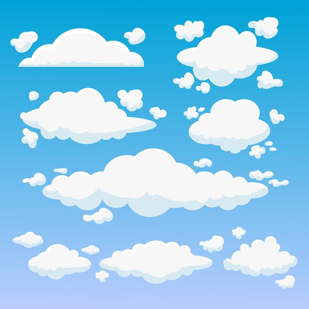 Collection de nuages plats