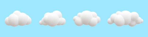 Collection De Nuages Réalistes 3d Illustration Vectorielle