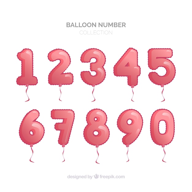 Vecteur collection de numéros de ballon coloré
