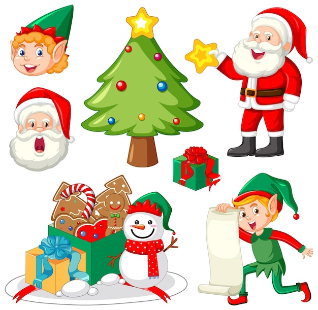 Collection d'objets de décoration d'objets joyeux Noël