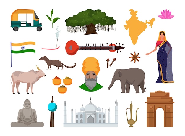 Collection d'objets de l'Inde