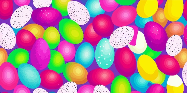 Collection d'oeufs de Pâques vectoriels avec différents motifs et couleurs