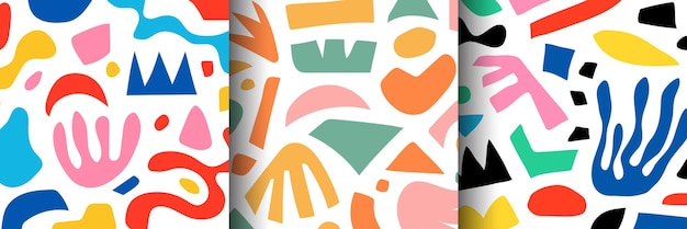 Collection of vector abstract illustrations with various handdrawn natural organic shapes
