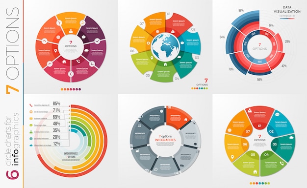 Collection D'options De Modèles De Graphique Circulaire.