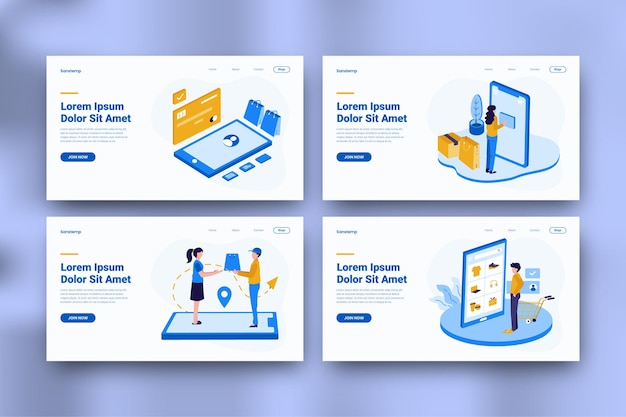 Collection de pages de destination de commerce électronique