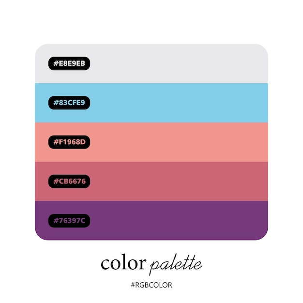 Vecteur collection de palettes de couleurs précisément à la mode avec codes, parfaites pour une utilisation par les illustrateurs