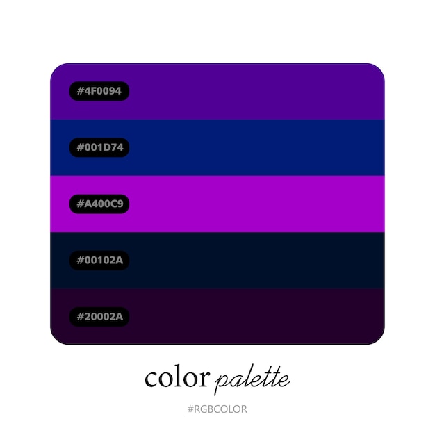 Vecteur une collection de palettes de couleurs précises avec codes, parfaites pour une utilisation par les illustrateurs