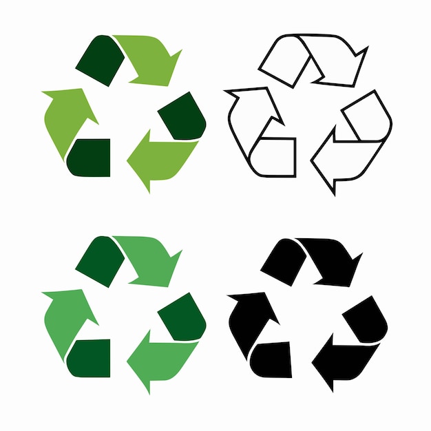 Une collection de panneaux de recyclage recyclables