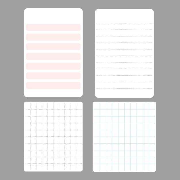 collection de papier de note sur fond gris