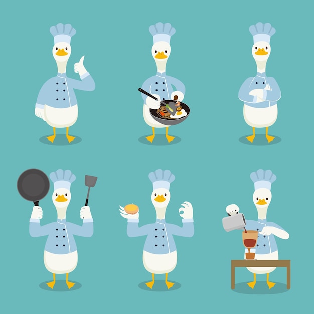 La Collection De Personnages Du Chef Du Canard Mignon