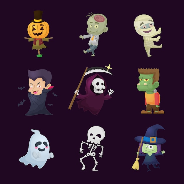 Collection De Personnages D'halloween