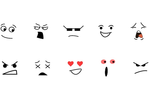 Collection de personnages montrant des émotions