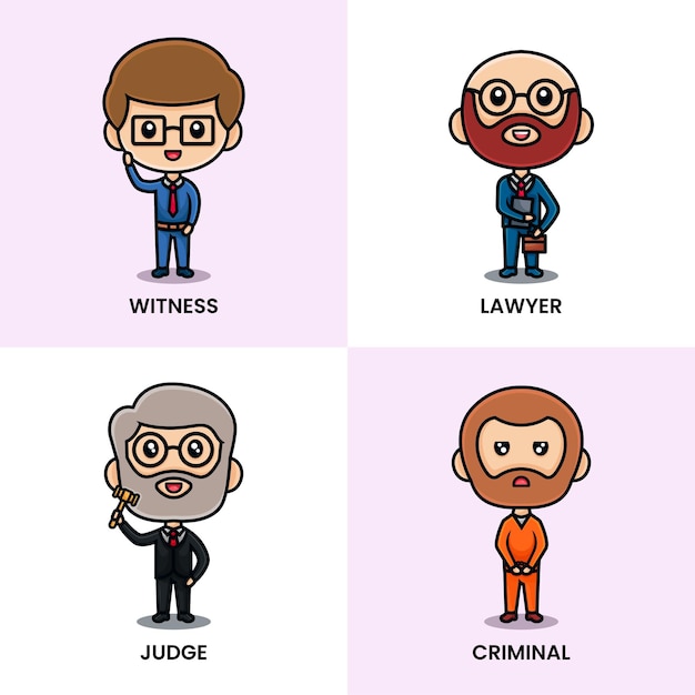 Collection De Personnages De Personnes Au Tribunal