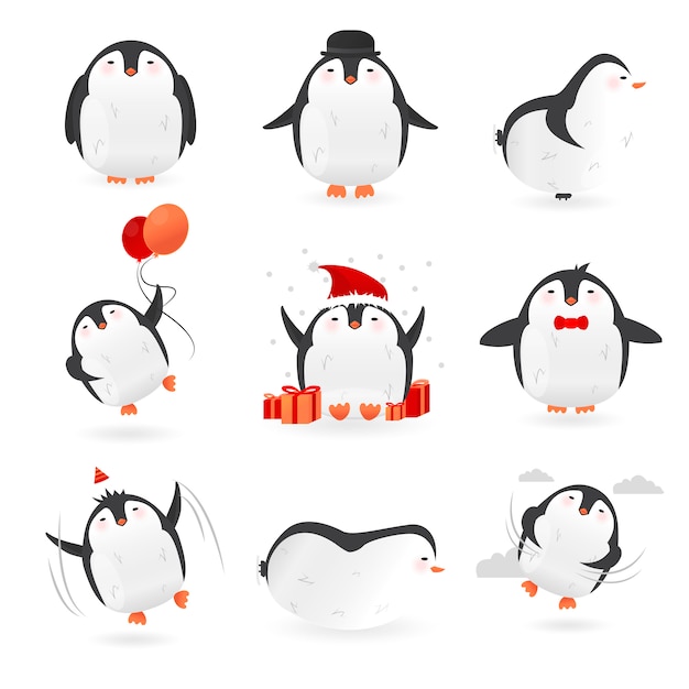 Collection De Personnages De Pingouins Mignons