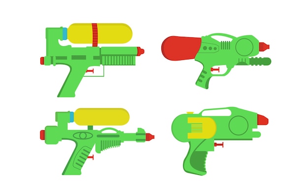 Collection de pistolets à eau colorés