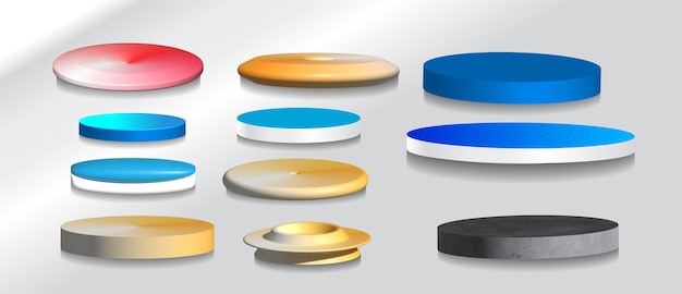 Collection de podiums de plate-forme rendus en 3D