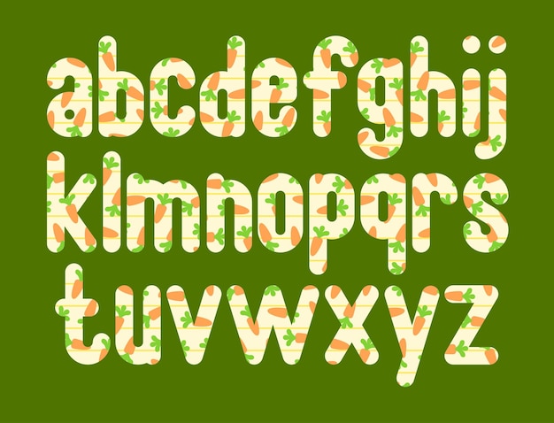 Vecteur collection polyvalente de lettres de l'alphabet de la carotte pour diverses utilisations