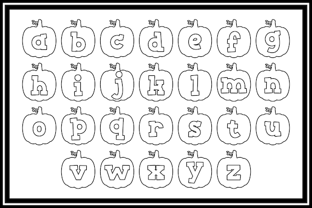 Vecteur collection polyvalente de lettres de l'alphabet citrouille pour diverses utilisations.