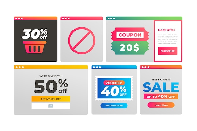 Collection pop-up de couleur dégradée