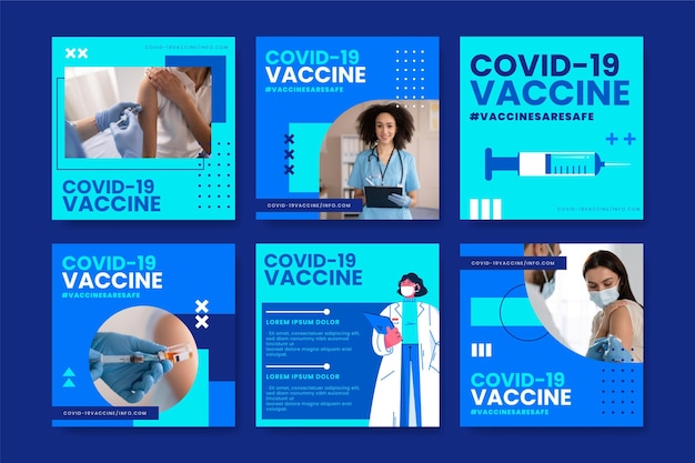 Collection De Post Instagram De Vaccin Plat Avec Photos