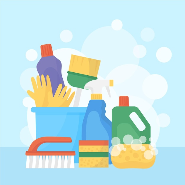 Collection de produits de nettoyage des surfaces