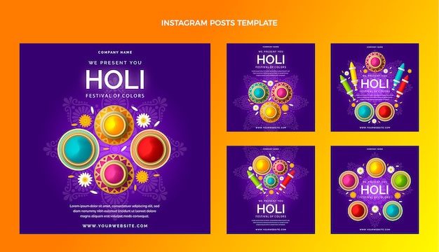 Collection De Publications Instagram Holi Dégradé