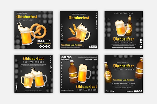 Collection De Publications Instagram Oktoberfest Dégradé